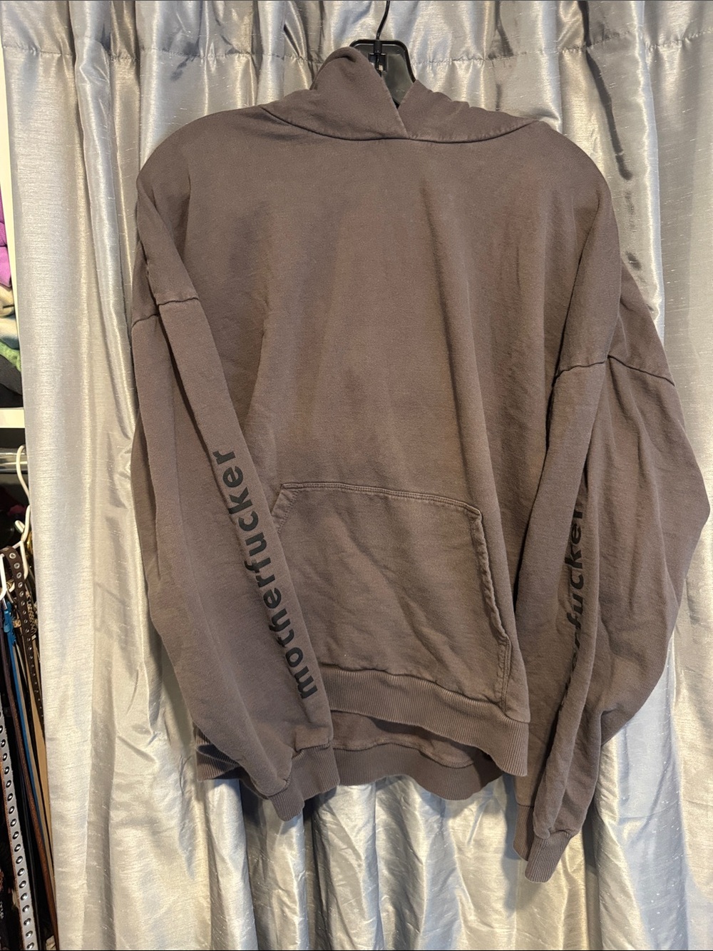 LPA Motherf*cker Hooded Sweatshirt in Brown size M